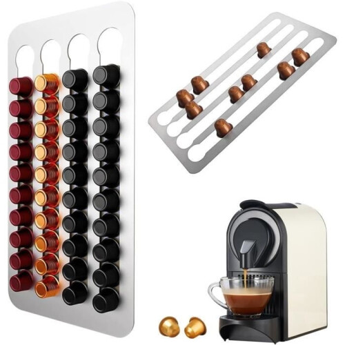 Θήκη για κάψουλες Nespresso - MARSEE - Ανοξείδωτο ατσάλι - 40,5x22cm - 3M - Σύγχρονη αποθήκευση