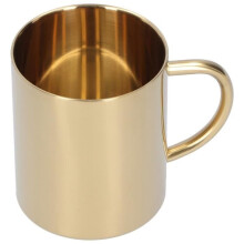 Tasse Duokon, vaisselle, gobelet résistant à la corrosion avec anse, en acier inoxydable 304 double paroi, couleur or