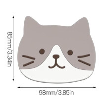 Cute 5-Piece Cup Coasters - Non-Slip Silicone - Heat Resistant - White