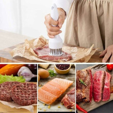 Attendrisseur de viande Ă aiguilles, attendrisseur manuel avec 21 aiguilles professionnelles en acier inoxydable.