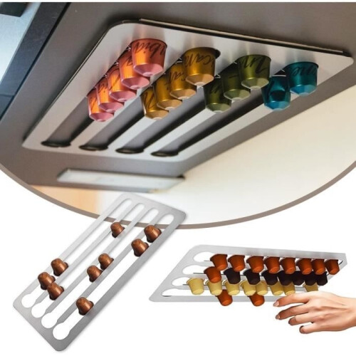 Θήκη για κάψουλες Nespresso - MARSEE - Ανοξείδωτο ατσάλι - 40,5x22cm - 3M - Σύγχρονη αποθήκευση 2