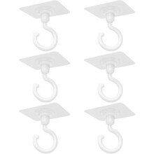 Set van 6 draaibare zelfklevende haken voor plafond en muur - Veelzijdig te gebruiken in keukens en badkamers