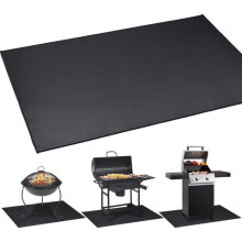 LECOO Haardmat - Vloerbeschermingsmat 152 x 106 cm - Hittebestendig - Zwart