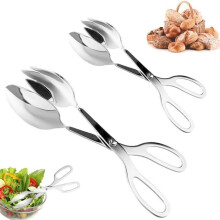 Pinces à salade en acier inoxydable, idéales pour la cuisine, les gâteaux, le pain et la friture (2 pièces, 25 cm et 20 cm).