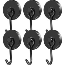 Powerful Magnetic Hook, Neodymium Black Fridge Magnet, Swivel Magnetic Hook - for Kitchen, Dishcloth, Board