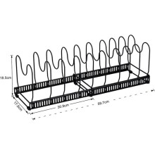 Étagère de rangement de cuisine en acier inoxydable avec 10 compartiments réglables pour ustensiles et casseroles
