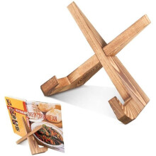 Handcrafted Wooden Cookbook Holder, Recipe Book Display Stand, Kitchen Recipe Book Holder