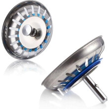 Sink Plug - YYV - 2 Pcs - Stainless Steel - Diameter 80mm - Improved Seal