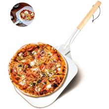 Pala per pizza in alluminio 30x66 cm, manico professionale in legno per forno e grill, spatola pratica e comoda