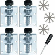 Adjustable Galvanized Iron Furniture Leveling Feet M10 Levelers for Furniture, Tables, Cabinets, Workbenches and Shelves (4 Pieces)