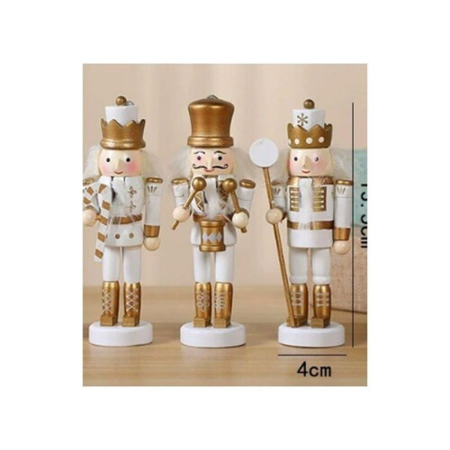 Nutcracker - LARGEIGHT - Set of 4 - Wooden - Christmas Decorations - Multiple Colors 2