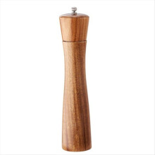 10-Inch Tall Wooden Pepper or Salt Mill, Elegant Wooden Pepper Mill with Adjustable Ceramic Rotor