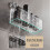 Bathroom Suction Cup Shelf, Glacier Pattern Shelf, Wall-Mounted Toilet Storage Box, Grey, S 1