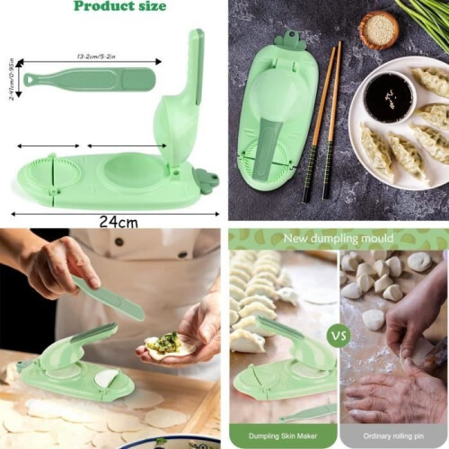 Ravioli Mold - 2 in 1 - Manual - Green - PP 1
