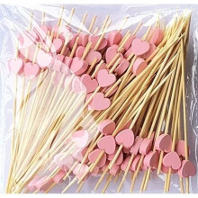 Cocktail sticks, 100 pieces disposable bamboo stalks, wooden teeth party supplies flying finger food fruit sandwich snacks