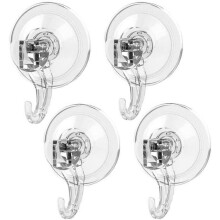 Set of 4 sturdy plastic suction cups, reusable suction cup hooks for shower, kitchen, window