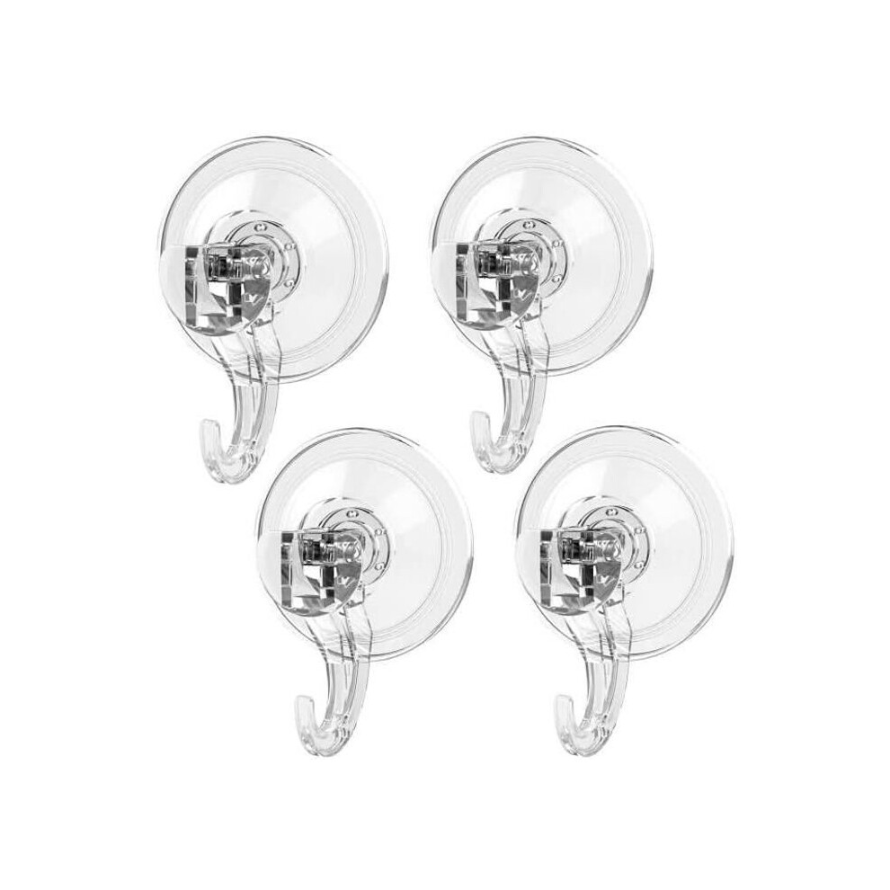 Set Of 4 Sturdy Plastic Suction Cups, Reusable Suction Cup Hooks For Shower, Kitchen, Window 9102920033722