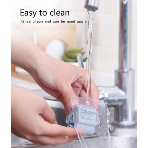 Wall-mounted broom holder - Set of 4 - Grey - No drilling required - Adjustable - Versatile 2