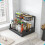 Under Sink Kitchen Storage, Metal Under Sink Organizer with Pull-Out Drawer, 2-Tier L-Shape, Black 4