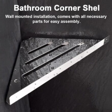 Triangular stainless steel shelf, corner shower shelf, door shelf for bathroom (punching) - SPR