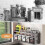 Kitchen spice rack, five-grid spice storage shelf, wall/countertop decoration without drilling 5