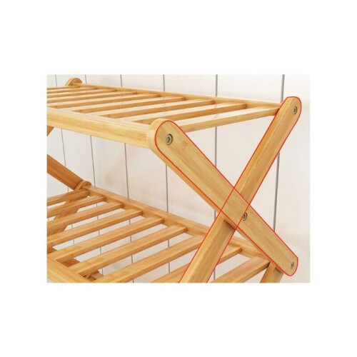 Shoe Rack - YYV - 3 Tiers - Foldable - Bamboo - 50 cm - Multiple Colors 2
