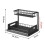 Under Sink Kitchen Storage, Metal Under Sink Organizer with Pull-Out Drawer, 2-Tier L-Shape, Black 2