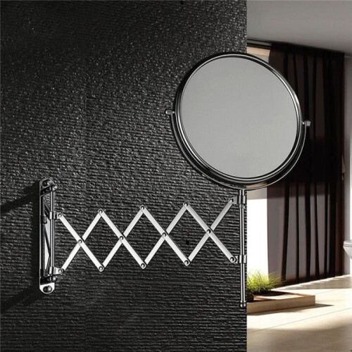 Magnifying Makeup Chrome Mirror Bathroom Extension Wall Mounted Double Sided Round Folding Magnifying Mirror 2
