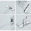 Wall Mirror - YYV - 3-Panel Folding - 360 Rotation - Bathroom - Gray Metal 4