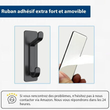 Adhesive Wall Hook, Bathroom Towel Rack, Kitchen Dishcloth Hook, Adhesive Coat Rack, Black, 4 Pieces