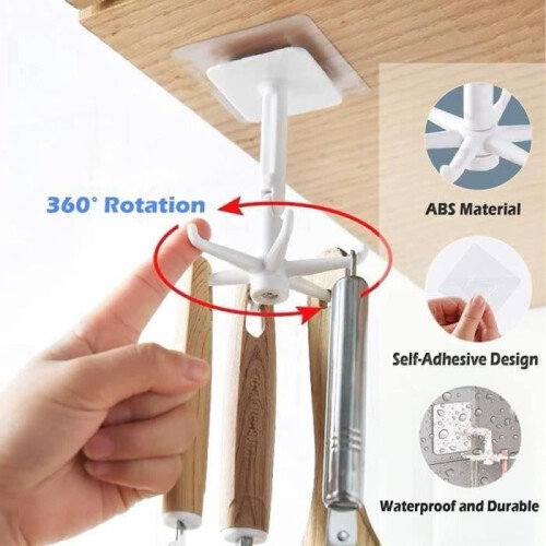 Folding Hooks - Unmarked - 360 - Waterproof - Multifunctional - Pack of 4 1