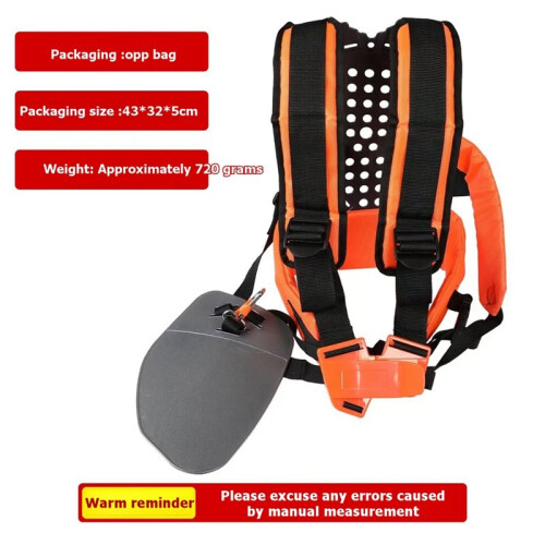 Universal Adjustable Padded Trimmer Shoulder Strap Double Shoulder Weed Eater Brush Harness for String Trimmer Orange 2