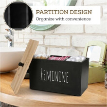 Bathroom Tampon Holder, Wooden Storage Box for Women, Product Organizer for Women, Farmhouse Decor