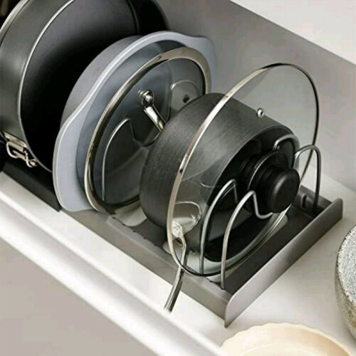 Expandable Drawer Kitchen Organizer, Plastic Kitchen Storage Rack, Draining Rack for 2