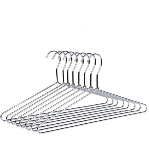 Eleganti e resistenti grucce in ferro cromato argento da 42 cm per abiti e camicie, 8 pezzi PZCC