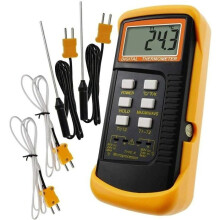 Digital thermometer - EINNENFFER - Type K - 2 channels - Range -50 to 1300 C - 5-digit LCD display