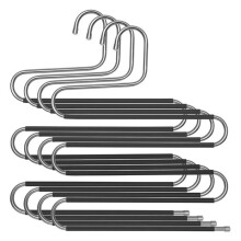 Set di 4 grucce a 5 livelli in acciaio inox - Organizer antiscivolo multiuso per pantaloni, jeans, asciugamani, cravatte