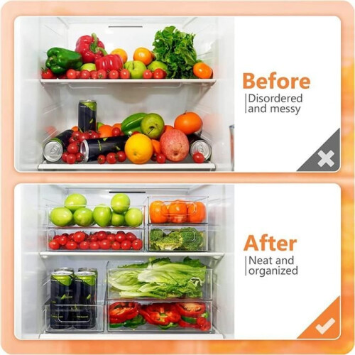 Stackable Refrigerator Organizer Set of 6, Kitchen Drawer Organizer, Kitchen Storage and Organizer 2