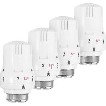 Set van 4 thermostatische radiatorkranen, thermostatische radiatorkoppen, thermostatische radiatorkranen M30 x 1,5