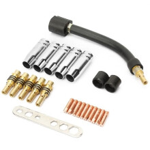 FTVOGUE 24-piece MIG welding torch parts, contact tip, gas nozzle tip holder, gooseneck for Binzel 15AK