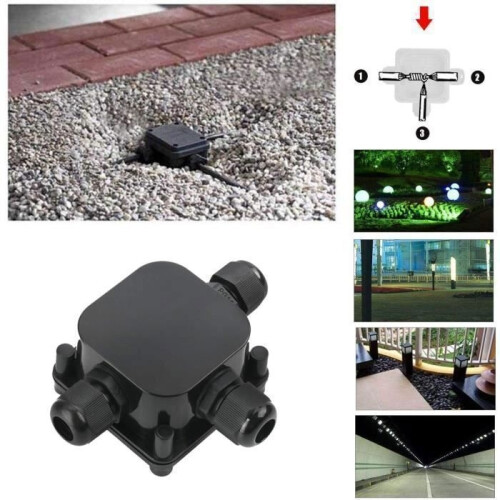 Junction box, 8 pieces, 3-way waterproof cable connector, IP68 electrical connection box, cable pulley 2