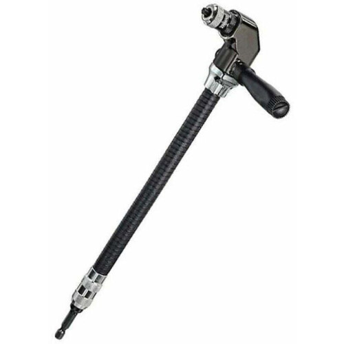 Flexible 1/4" right-angle drill/screwdriver attachment for woodworking 1