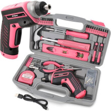 3,6V roze elektrische schroevendraaier - Draadloze boormachine met gereedschapset - Complete gereedschapskist - Martea