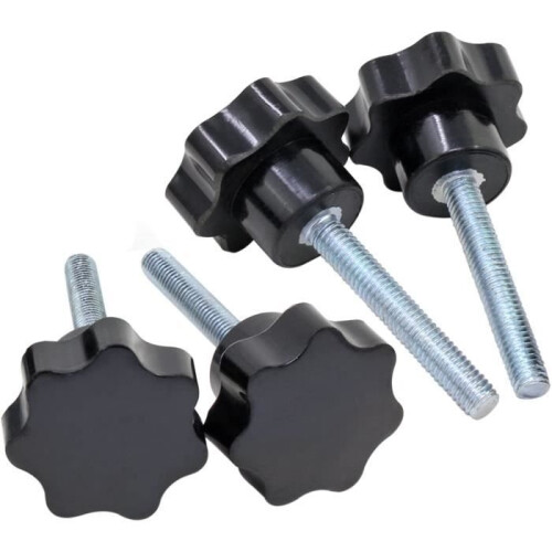NetBoat 10pcs M6x40 thread clamping button black plastic star-shaped button screw on knob for machine tool 2