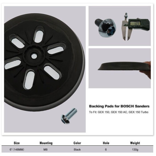 Δίσκος λείανσης για έκκεντρο τριβείο Bosch GEX 150 AC, PEX 15 AE, GEX 150 Turbo, 150 mm, με βίδα 2