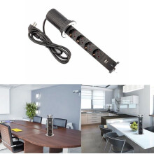 Uitschuifbaar stekkerblok met 4 stopcontacten + 2 USB-opladers