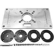 Tafelblad van aluminiumlegering met 4 ringen voor een houtbewerkingsbank, 235 mm x 120 mm x 8 mm