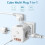 Πολύπριζο τοίχου 7 σε 1 - HAUTSTORE - 3 πρίζες AC - 4 θύρες USB - 4000W 16A - Με διακόπτη 3