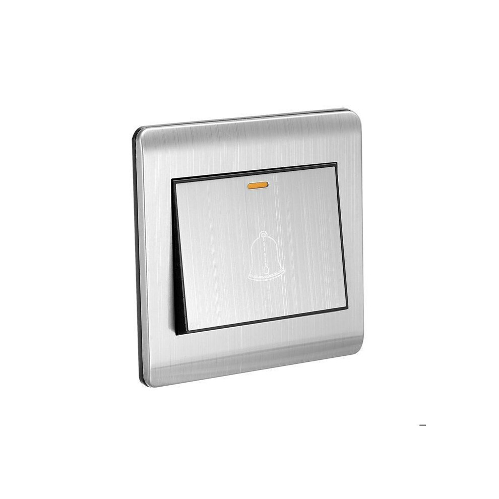 Ac 250V 16A Doorbell Switch 86Mm X 86Mm Stainless Steel Panel Resettable Square Push Button Wall Mount 9102920036730