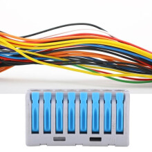 Quick wiring connector - MXZZAND - PCT-218 - 50 pieces - Flame retardant V0 - 1 input 7 outputs (blue)